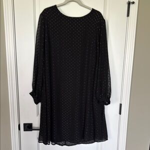 Ava & Viv Black A-Line Bishop Sleeve Dress